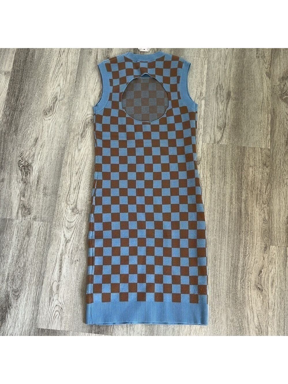 NWT checkered retro 90s vibe knit dress - Picture 2 of 7